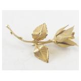 Giovanni Gold-Tone Rose Flower Brooch Pin