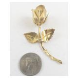 Giovanni Gold-Tone Rose Flower Brooch Pin