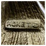 Monet Gold Tone Textured Brooch Pin