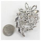 Eisenberg Ice Vintage Rhinestone Floral Brooch Pin