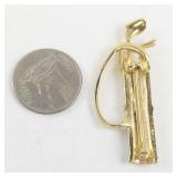 Gold-Tone Golf Bag Brooch with Rhinestones
