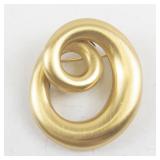 Anne Klein Modernist Gold-Tone Swirl Brooch Pin
