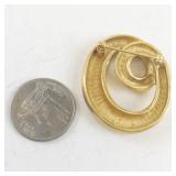 Anne Klein Modernist Gold-Tone Swirl Brooch Pin