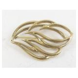 Vintage Monet Gold Tone Leaf Brooch Pin