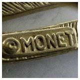 Vintage Monet Gold Tone Leaf Brooch Pin