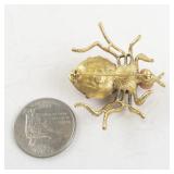 Joan Rivers Gold Tone Beaded Bug Brooch Pin