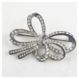 Carolee Bow-Shaped Rhinestone Brooch
