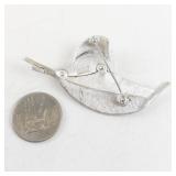 Vintage Sarah Coventry Silver Tone Leaf Brooch Pin