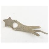 Handcrafted Cat and Star Swinging Metal Pin Brooch