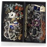 Large Assorted Fashion Jewelry Lot - Bracelets, Necklaces, Brooches, and Earrings