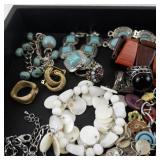 Large Assorted Fashion Jewelry Lot - Bracelets, Necklaces, Brooches, and Earrings
