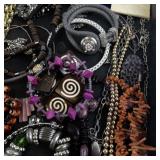 Large Assorted Fashion Jewelry Lot - Bracelets, Necklaces, Brooches, and Earrings