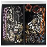 Large Costume Jewelry Lot with Necklaces Bracelets Earrings and Pendants