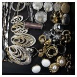Large Costume Jewelry Lot with Necklaces Bracelets Earrings and Pendants