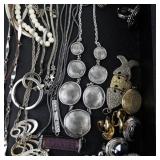 Large Costume Jewelry Lot with Necklaces Bracelets Earrings and Pendants