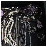 Large Costume Jewelry Lot with Necklaces Bracelets Earrings and Pendants