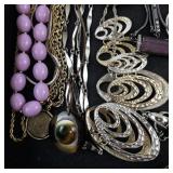 Large Costume Jewelry Lot with Necklaces Bracelets Earrings and Pendants