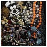 Large Costume Jewelry Lot with Necklaces Bracelets Earrings and Pendants