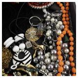Large Costume Jewelry Lot with Necklaces Bracelets Earrings and Pendants