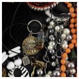 Large Costume Jewelry Lot with Necklaces Bracelets Earrings and Pendants