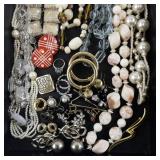 Large Costume Jewelry Lot with Necklaces, Bracelets and Earrings