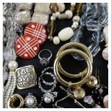 Large Costume Jewelry Lot with Necklaces, Bracelets and Earrings