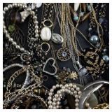 Large Costume Jewelry Lot with Necklaces, Bracelets and Earrings