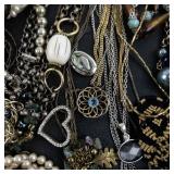 Large Costume Jewelry Lot with Necklaces, Bracelets and Earrings