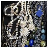 Mixed Vintage and Costume Jewelry Lot with Necklaces, Bracelets, and Earrings