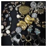 Mixed Vintage and Costume Jewelry Lot with Necklaces, Bracelets, and Earrings