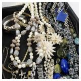 Mixed Vintage and Costume Jewelry Lot with Necklaces, Bracelets, and Earrings