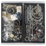 Large Costume Jewelry Lot with Necklaces, Bracelets, Earrings and Brooches