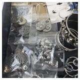 Large Costume Jewelry Lot with Necklaces, Bracelets, Earrings and Brooches