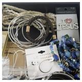 Large Costume Jewelry Lot with Necklaces, Bracelets, Earrings and Brooches
