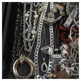Large Costume Jewelry Lot with Necklaces, Bracelets, Earrings and Brooches
