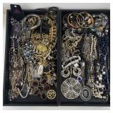 Large Assorted Costume Jewelry Lot Necklaces Bracelets Earrings Rings