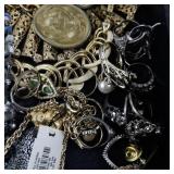 Large Assorted Costume Jewelry Lot Necklaces Bracelets Earrings Rings