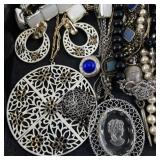 Large Assorted Costume Jewelry Lot Necklaces Bracelets Earrings Rings