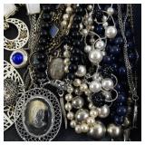 Large Assorted Costume Jewelry Lot Necklaces Bracelets Earrings Rings