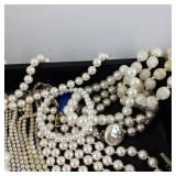 Large Collection of Faux Pearl & Beaded Costume Jewelry Necklaces