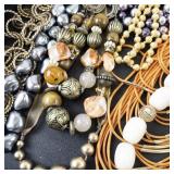 Collection of Costume Jewelry Necklaces and Bracelets