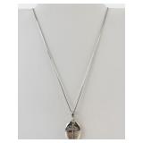 18" Sterling Silver Necklace with Cross Design (925)