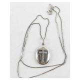 18" Sterling Silver Necklace with Cross Design (925)