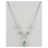 Sterling Silver Larimar Teardrop Pendant Necklace