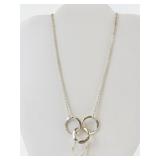 Sterling Silver Interlocking Circle Pendant Necklace