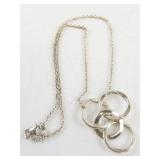 Sterling Silver Interlocking Circle Pendant Necklace