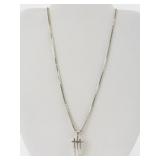 Sterling Silver Triple Cross Pendant Necklace 16in 4.38dwt
