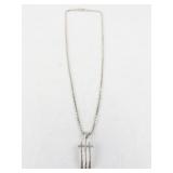 Sterling Silver Triple Cross Pendant Necklace 16in 4.38dwt