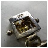 Sterling Silver Multi-Color Jade Link Bracelet 7.5in