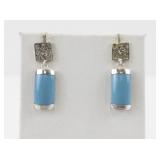 Sterling Silver and Turquoise Bracelet with Matching Earrings Set